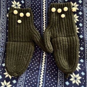 Banana Republic Women’s Black Mittens With Fold Over To Allow Fingers Out NWOT